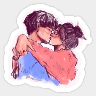 Cute Couple Kiss Sticker